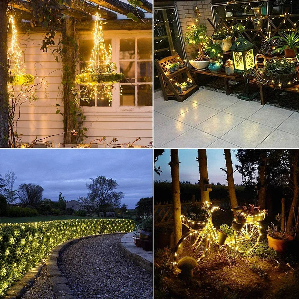 Solar String Fairy LED Lights Christmas Lights Waterproof Outdoor Garland Solar Power Lamp Christmas for Garden Decoration.
