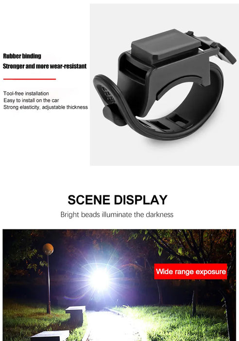 Solar Bicycle Light USB Rechargeable Power Display MTB Mountain Road Bike Front Lamp with Horn Flashlight Bicycle Light