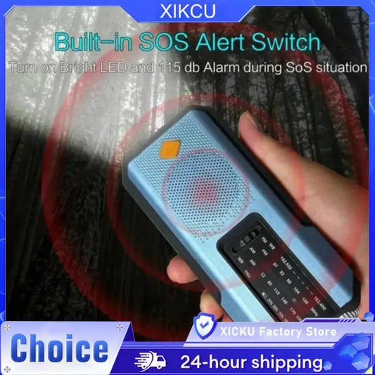 Weather Radio Emergency Multifunctional Radio FM AM WB Hand Crank Solar USB Charging 2000mAh Power Bank LED Flashlight Torch