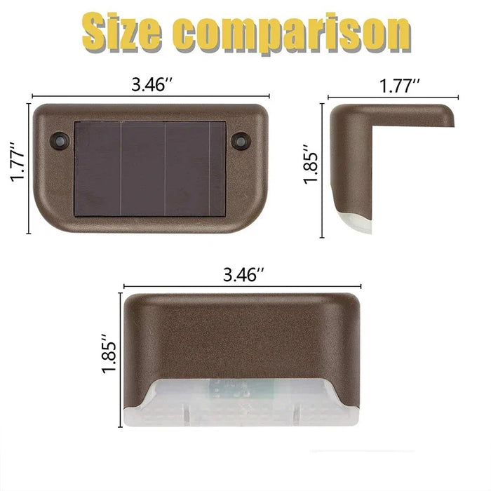 Solar Deck Lights 1-12 Pack Outdoor Step Lights Waterproof Led Solar Lights for Railing Stairs Step Fence Yard Patio and Pathway