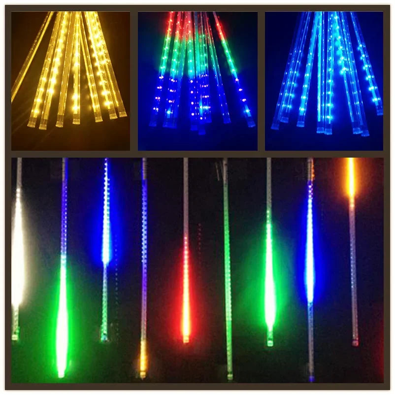 Solar LED String Lights 30CM Meteor Shower Fairy Garland Outdoor Garden Street Lamp Christmas Tree Decorations