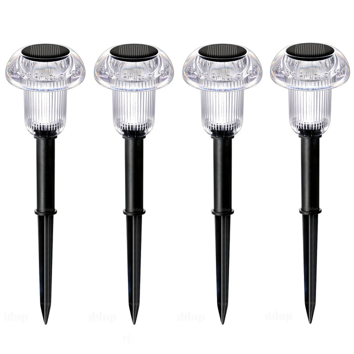 4Pcs Solar Pathway Lights Outdoor Vibrant LED Mushroom Garden Stake Lighting for Walkways Lawns Driveways Landscapes Decorative