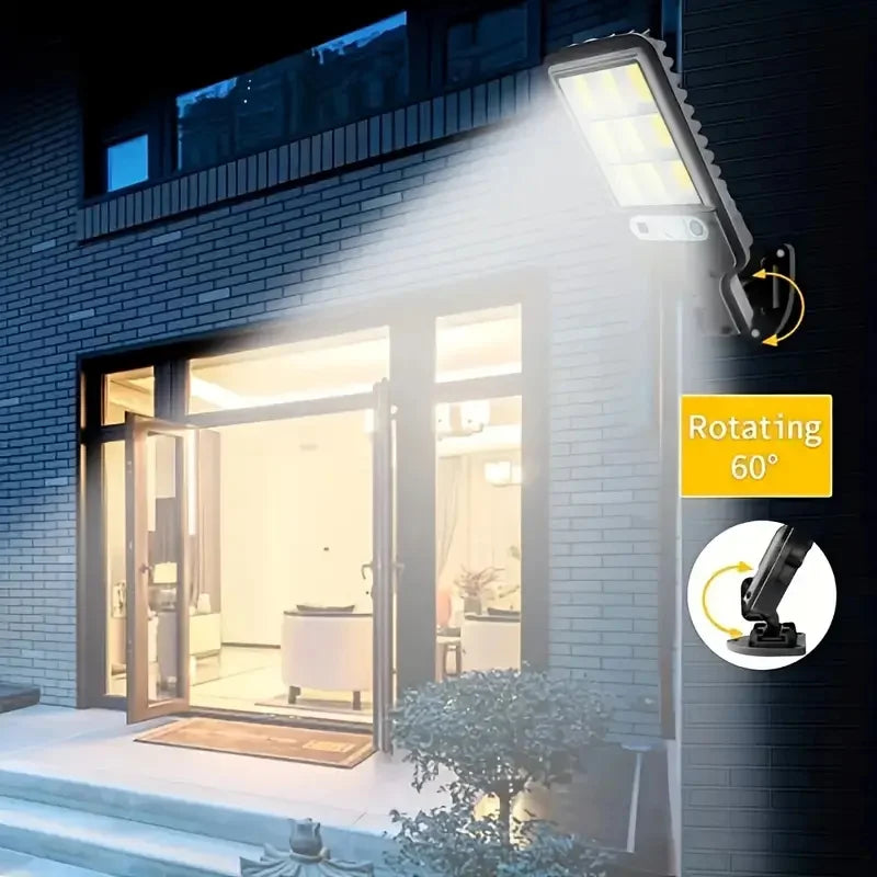 Outdoor Solar Street Lights,Dusk to Dawn Solar Security Flood Lights Motion Sensor with Remote Control for Courtyards, Garden