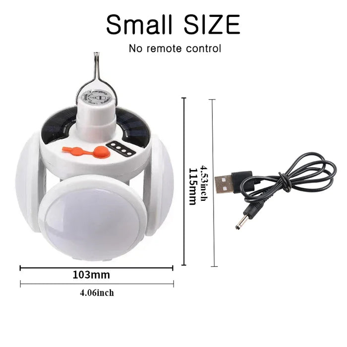 Solar Energy Camping Lamp 5 Modes SOS Waterproof USB Rechargeable LED Remote Control Foldable Lantern Portable Emergency Lamp