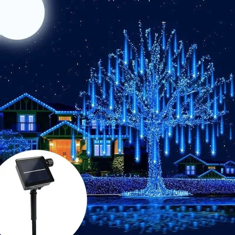 LED Meteor Shower String Light Christmas Wedding Party Solar Garland Lamp Summer Garden Decoration Festoon Solar Outdoor Lights
