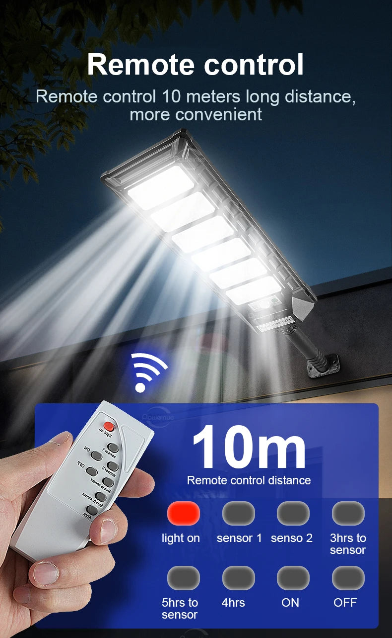 Super Bright 10000W/5000W/500W Outdoor Solar Light 300°Wide Angle Motion Sensor Street Light Outdoor High Power LED Street Lamp