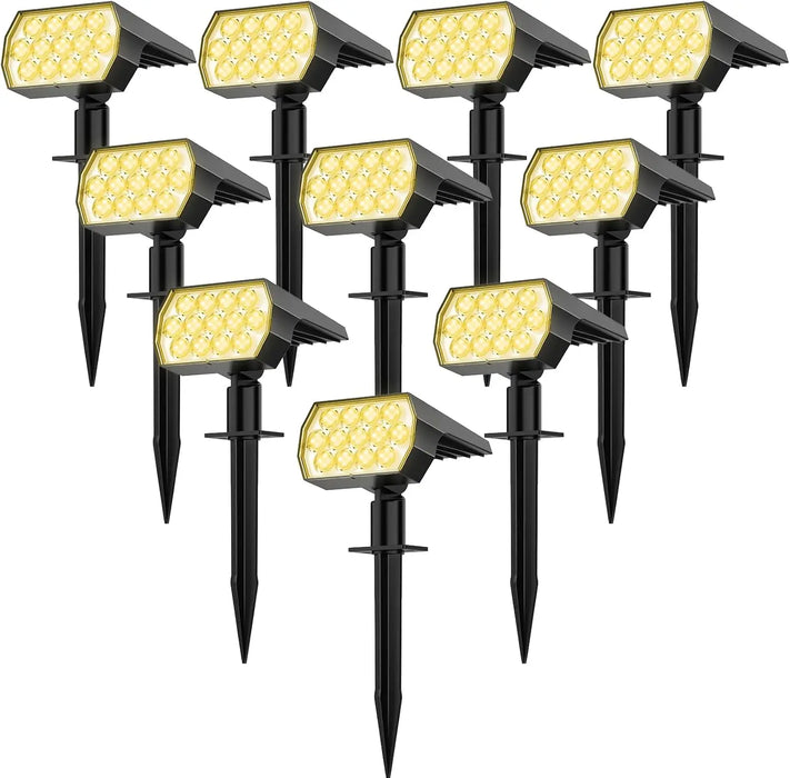 Solar Spot Lights Outdoor52 LED 3 Modes Solar Landscape Spotlights IP65 Waterproof Wall Lights for Walkway Yard Garden