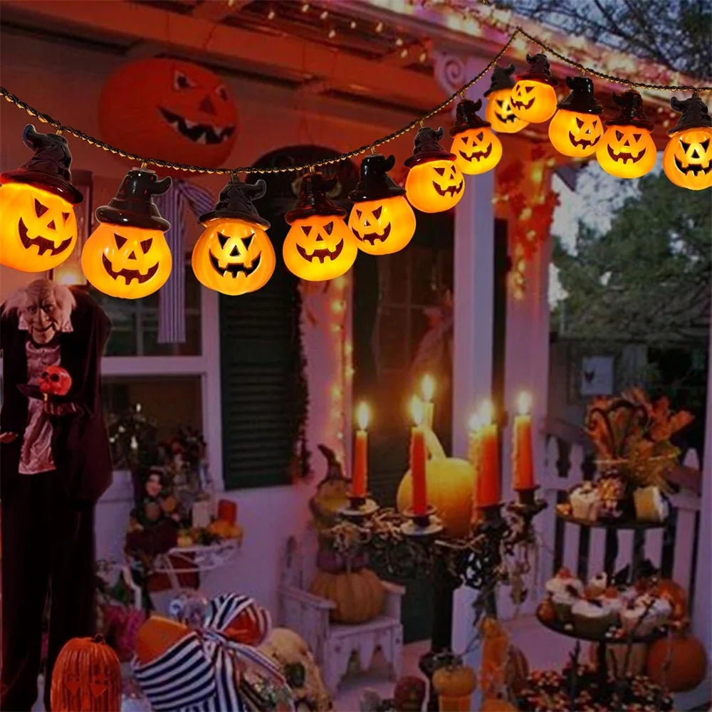Solar Pumpkin Lights for Halloween Decorations Outside Newest Spooky Pumpkin Lights String for Outdoor Halloween Yard Decoration