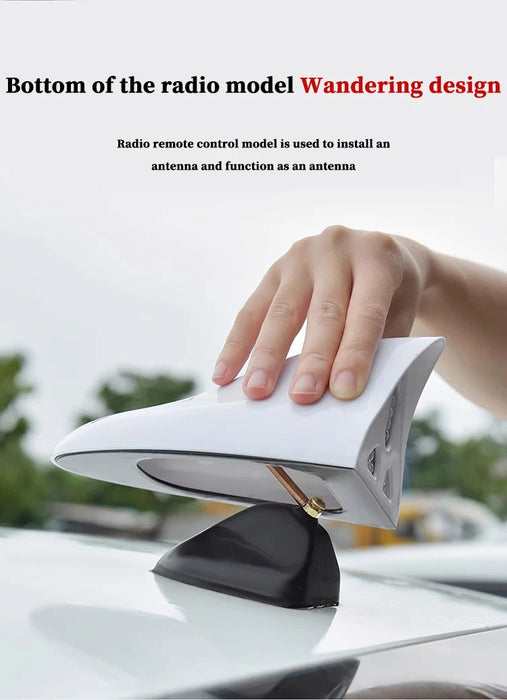 Solar anti rear end collision flashing light LED warning light Car shark fin antenna modified General Motors decorative light