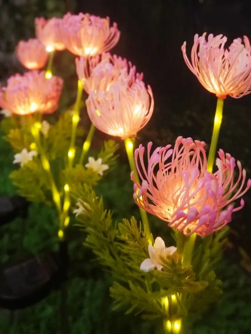 Solar Garden Lights, Solar Flowers Lights with Glowing Flowers & Stems, Solar Panel, Solar Lights Outdoor for Garden Decoration