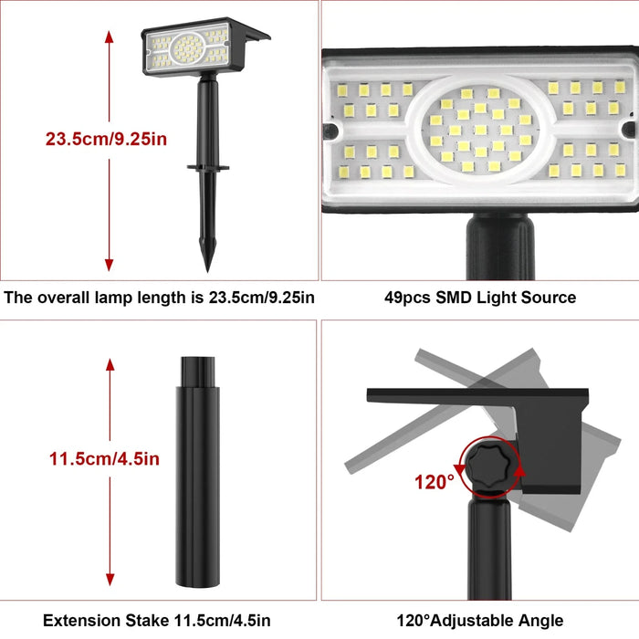 4pcs Solar Spotlight Outdoor Garden Wall Lamp for Tree Street Decor IP65 Waterproof LED Green Landscape Countyard Solar Light