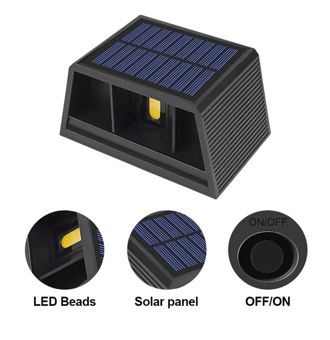 Solar Wall Lamp Outdoor Waterproof Solar Powered Light UP and Down Illuminate Home Garden Yard Decoration Outside Sunlights