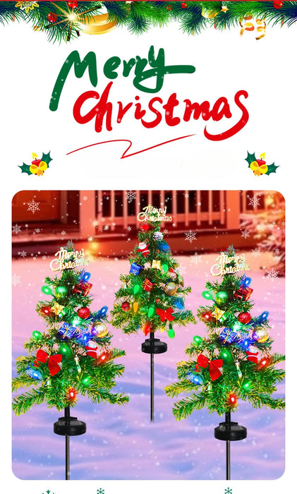 Solar Christmas Tree Garden Decorative Lights Lawn Lights Outdoor Led Snow Christmas Lights Garden