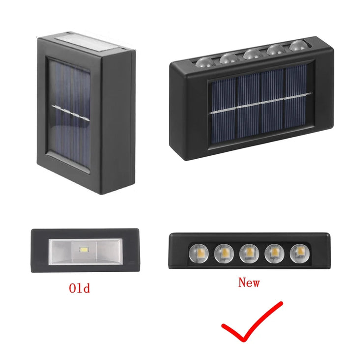 Solar Outdoor Wall Light 10 LED Waterproof Garden Light Courtyard Balustrade Decorative Atmosphere Lamp Down Luminous Solar Lamp