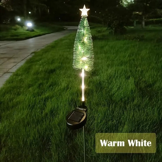 Decorative Solar Christmas Tree Lights Energy Saving Weatherproof Solar Garden Lights Stars Design Warm White/ Colorful