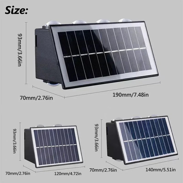 Solar Lights for Outside Solar Fence Lights Outdoor Waterproof LED Up and Down Solar Wall Lamp Porch Decor Garage Yard Garde