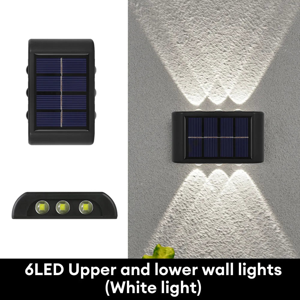 Solar Wall Light Outdoor Waterproof Solar Led Lights Up and Down Luminous Lamp for Garden Yard Street Landscape Balcony Decor