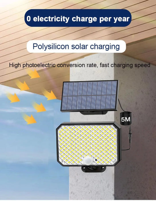 Solar Security Lights 190LED Solar Lights Outdoor Motion Sensor Waterproof 3 Modes   Solar Flood Wall Lamp Yard Garage Garden