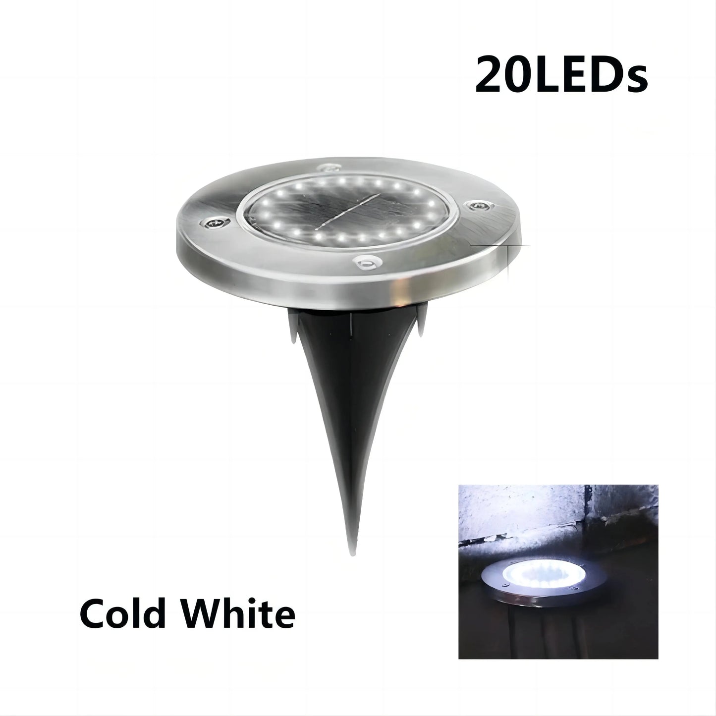1/2pcs/4pcs/8pcs Outdoor Solar Lights Buried Garden Decor 8/20LED Lamp Sunlight Power Disk Light Underground Yard Lawn Spotlight