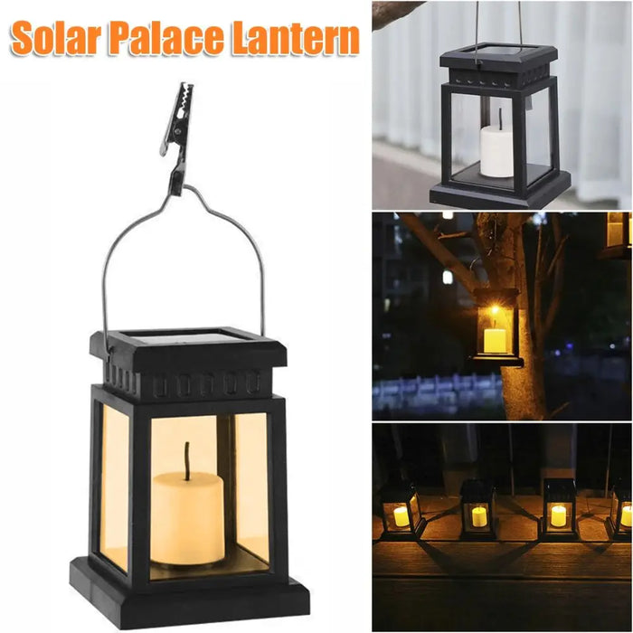 New Solar Palace Lantern Garden Lamp LED Candle Light Floor Light Outdoor Camping Lantern Lawn Garden Decor Landscape Lights