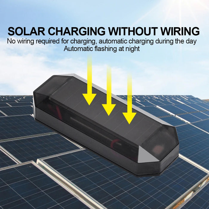 2Pcs Car Solar Warning Light Wireless Anti-Theft Alarm Light Anti-Rear Collision Smart Flash
