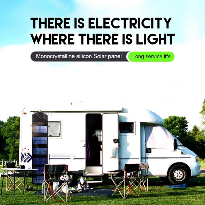 Solar Camping Equipment Emergency Tool Portable Power Source for Outdoor Use Travel Camping Flashlight Fan Mobile Phone Charging