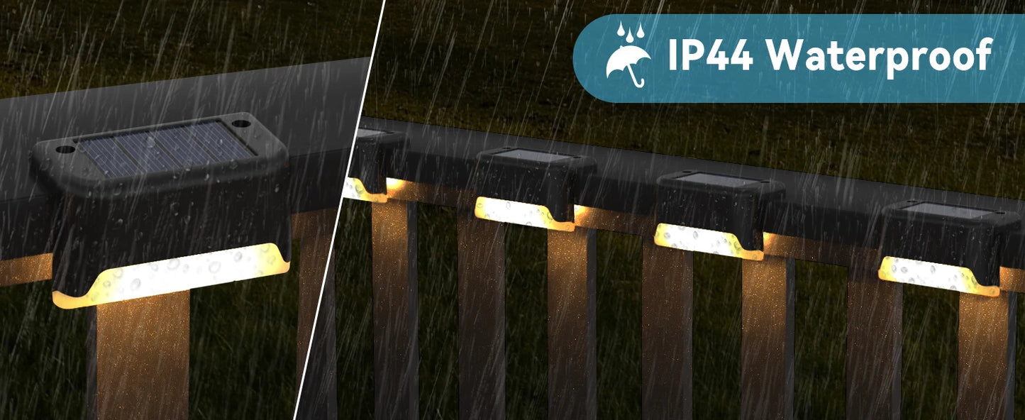 Solar Step Deck Fence Lights Outdoor Waterproof Led Path Light for Patio Stairs Garden Pathway Step Fences Outside Solar Lamp