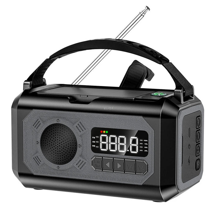 AM/FM/NOAA Solar Hand Crank Radio 12000mAh Emergency Radio Reading Lamp Flashlight SOS Alarm Power Bank Speaker רדיו ופנס חירום