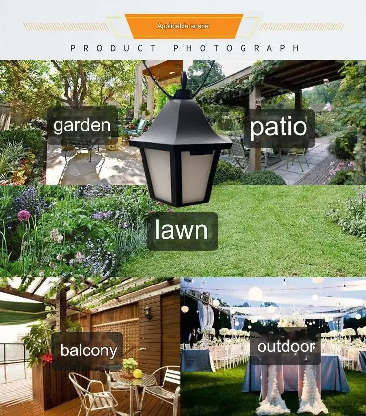 Outdoor Solar String Lights 5m 20 Lanterns Waterproof Decor Patio Lamp Christmas Backyard Deck Fence Courtyard Sun Fairy Light