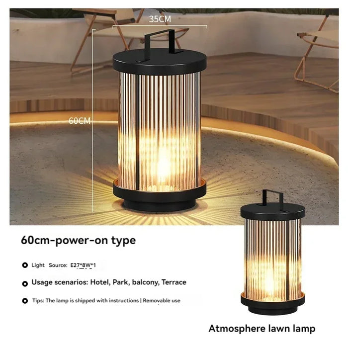 Modern Designer Solar Lamps Outdoor Waterproof Garden Glass Lanterns Street Villa Courtyard Lawn Balcony Decoration Floor Lights