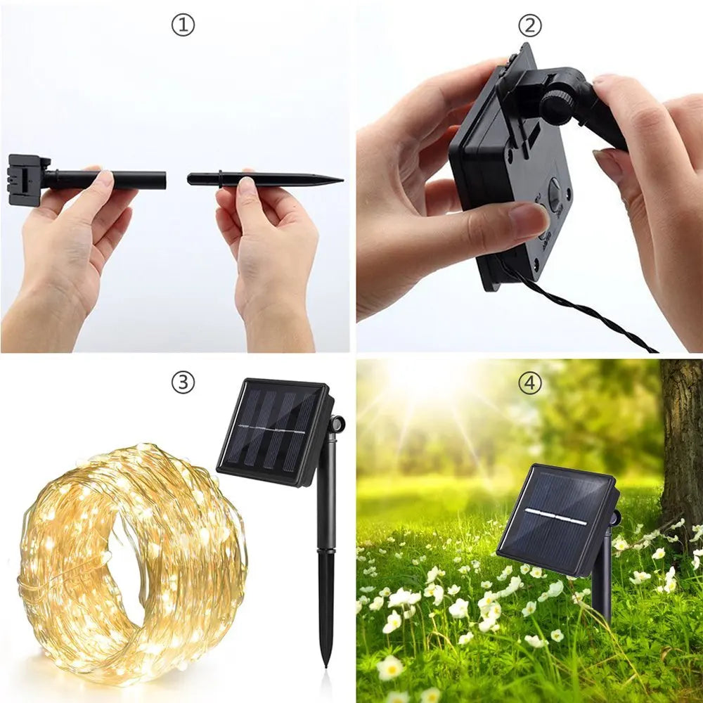 12m Solar String Lights for Outside, Solar Light Outdoor Twinkle Solar Fairy Lights for Tree Christmas Wedding Garden Decoration