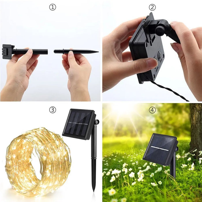 12m Solar String Lights for Outside, Solar Light Outdoor Twinkle Solar Fairy Lights for Tree Christmas Wedding Garden Decoration