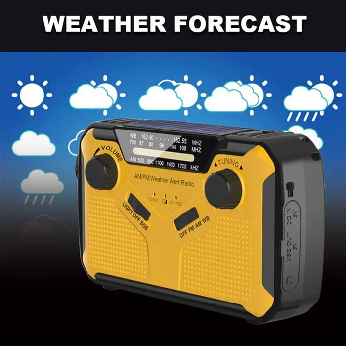 ELECT-Emergency Radio Solar Hand Crank Radio AM/FM Radio LED Flashlight SOS Alarm Power Bank Speaker