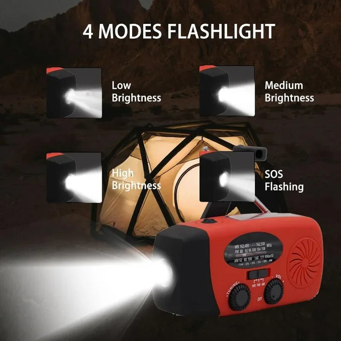 Hand Solar Radio Portable Power Bank AM/FM/NOAA Emergency Weather Radio for Hurricane Earthquake Disaster Survival Supply