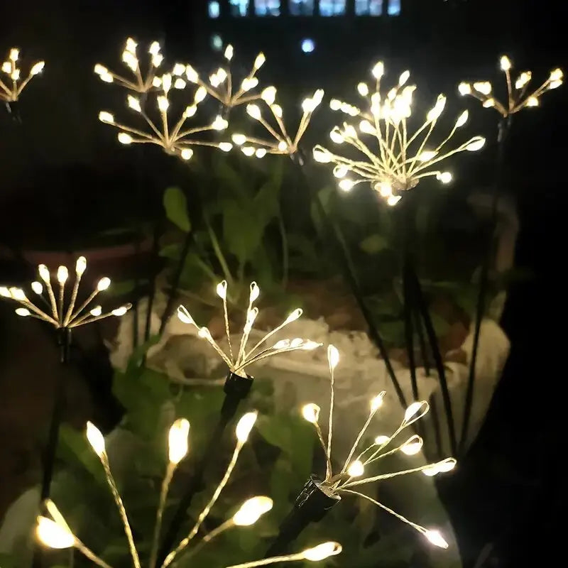 1PC Solar LED Floral Firework Garden Lights Outdoor Waterproof Lawn Lamp,Landscape Lighting For Yard,Terrace,Balcony，Path,Park