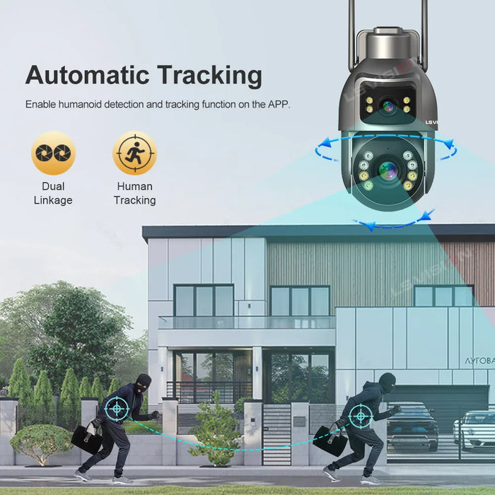LS VISION 8MP 24/7 Video Recording AOV 4G Solar Camera Dual Screens Outdoor 20X Optical Zoom 50m Detection Distance CCTV Cameras