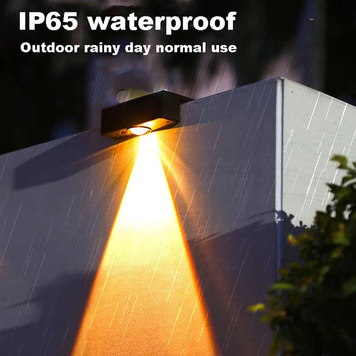 Solar Powered Fence Lights Outdoor Waterproof LED Spot Lens Solar Lamp for Outside Deck Yard Rail Designed for Wall Lighting