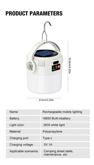 Solar Camping Lights Lightweight Led Camping Lantern Waterproof Foldable Lights For Outdoor Home Hiking Night Use