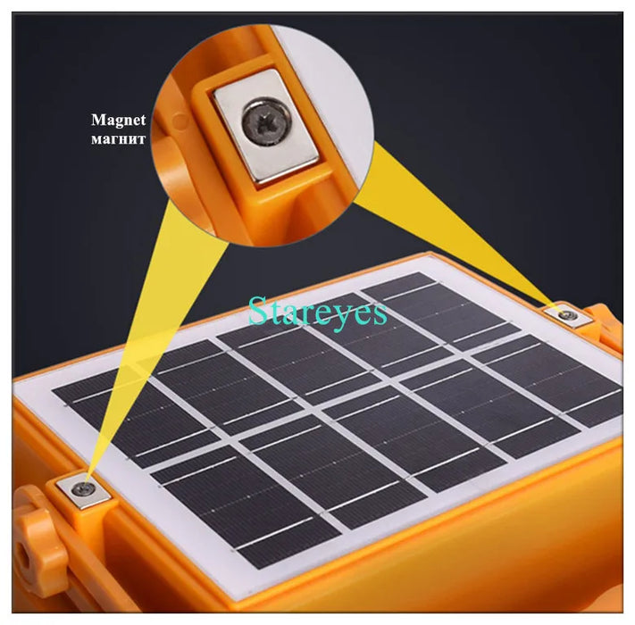 Portable Solar LED Floodlight Rechargeable Flood light Outdoor Photovoltaic panel emergency flashlight torch IP66 Waterproof
