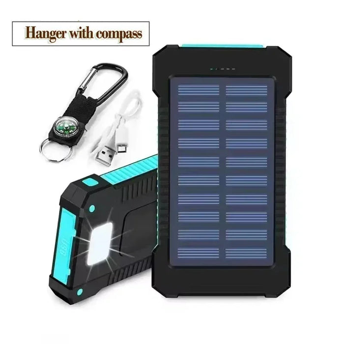 Hot Solar Power Bank 200000mAh Large Capacity Portable Charger External Battery for Samsun Xiaomi Huawei Powerbank W/ Compass