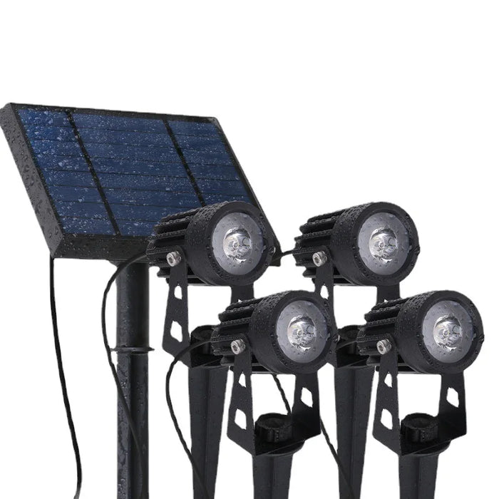 Solar Outdoor Lighting Landscape Yard Garden Tree Separately Lamp Powered Spotlight 4 Warm White Lights Solar Panel