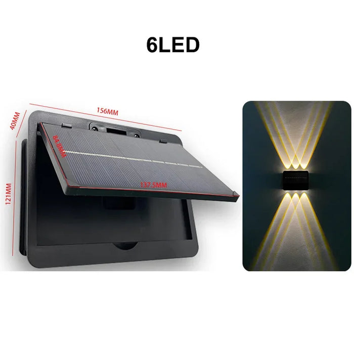 Solar Wall Light IP65 Waterproof Warm White Solar Outdoor Lights for Patio Deck Porch Barn Garage Garden Decoration