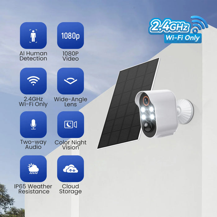 Solar WIFI IP Camera WiFi PTZ Camera 2MP HD Outdoor Wireless Solar IP Camera 1080P Video Surveillance Camera Long Time Standby