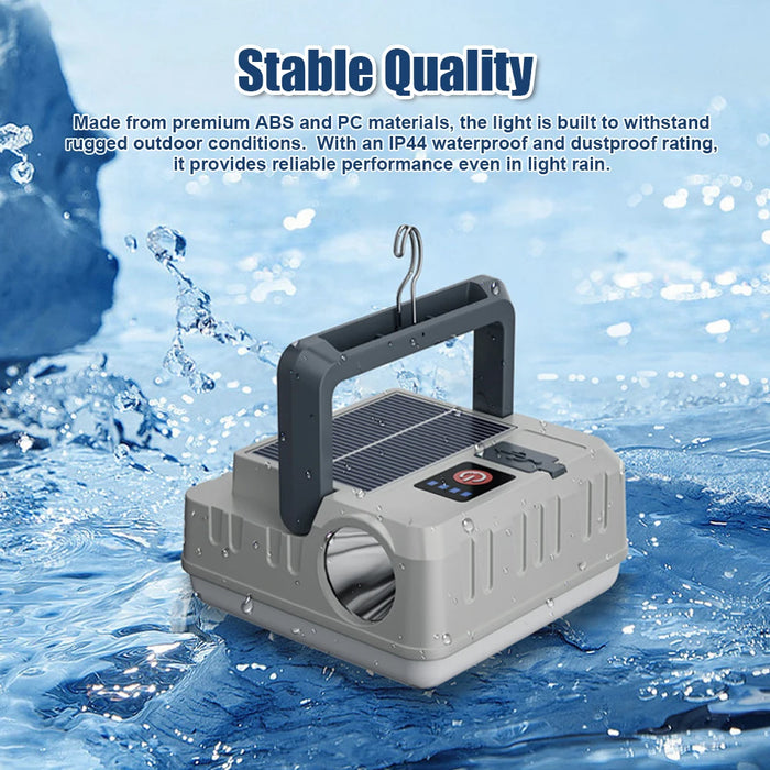 Portable Solar Camping Light Multifunctional Campsite Lantern Waterproof Flashlight Support 5 Light Modes Power Bank Functions