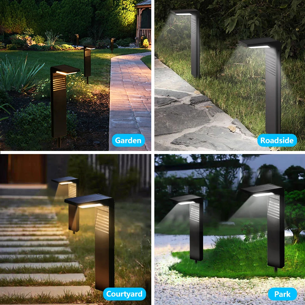 Solar Pathway Lights Outdoor Adjustable Head Solar Path Lights 4Modes 2200 MAh Waterproof  Solar Powered Landscape Light Garden