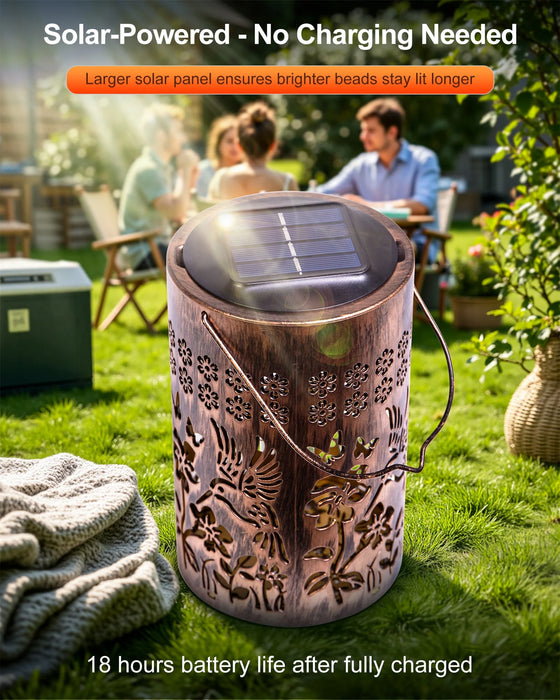 Hanging Outdoor Solar Powered Lantern LED Lights, IP67 Waterproof, Upgraded Lamp Beads, Auto On/Off, Durable for Patio, Yard