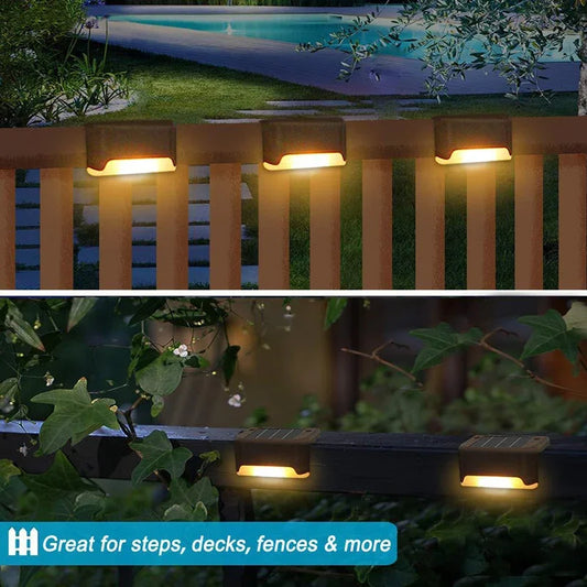 Solar Deck Lights 1-12 Pack Outdoor Step Lights Waterproof Led Solar Lights for Railing Stairs Step Fence Yard Patio and Pathway