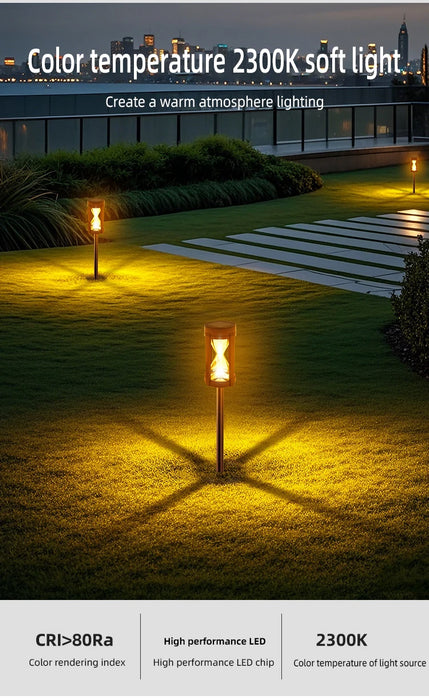 2PCS Solar Pathway Warm Lights Outdoor Waterproof Solar Powered Garden for Walkway Yard Backyard Landscape Lighting Decorative