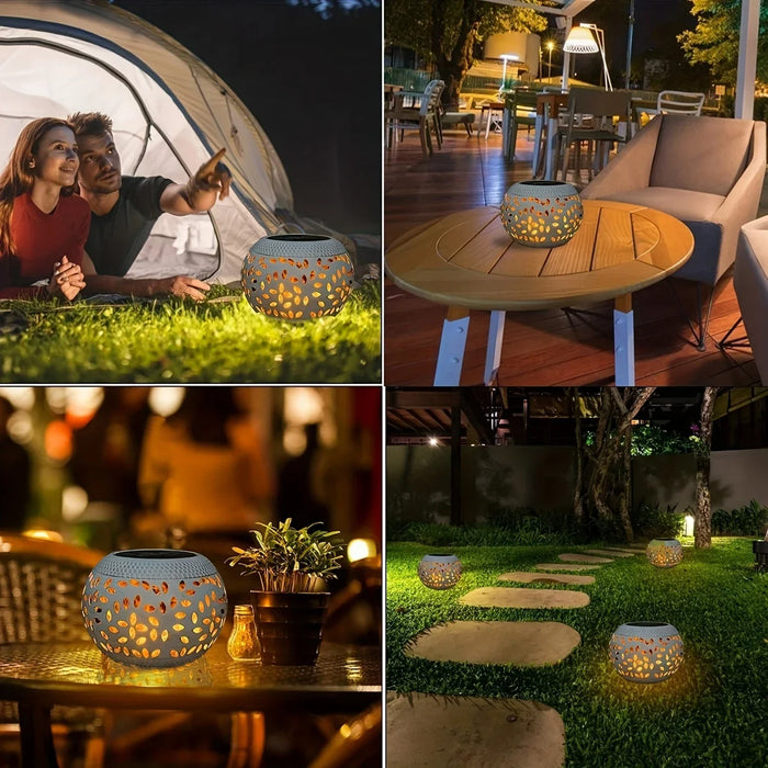 Solar Table Lanterns Outdoor Waterproof - LED Lamp White Metal Table Lights -Solar Powered Decorative Lantern for Desk Patio