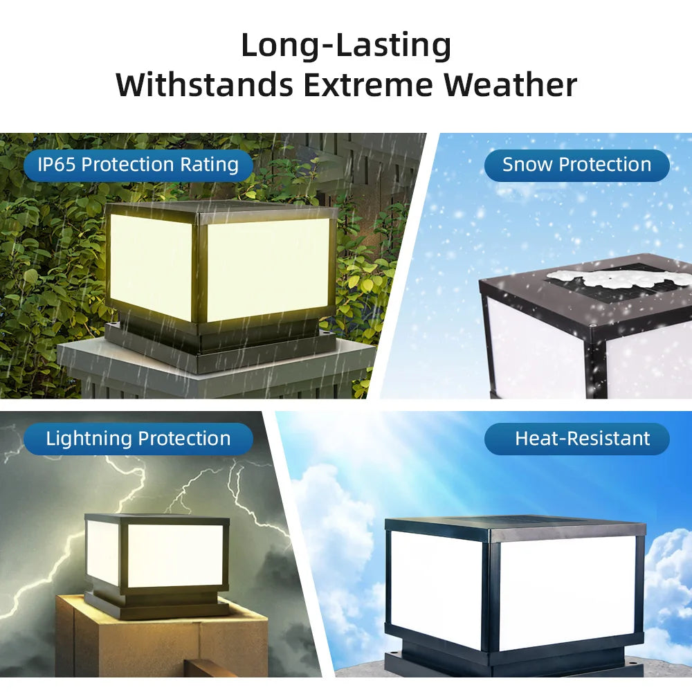 Solar Column Light Garden Solar Lamps Waterproof LED Solar Pillar Light Timed Remote Control LED Outdoor Lighting Courtyard Lamp